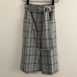 Baby Blue Plaid Skirt NWT